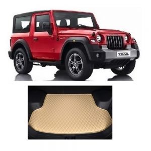 7D Car Trunk/Boot/Dicky PU Leatherette Mat for	Thar  - Beige